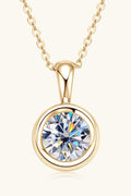 Modern Round 2 Ct Moissanite Silver Pendant Necklace
