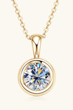 Modern Round 2 Ct Moissanite Silver Pendant Necklace
