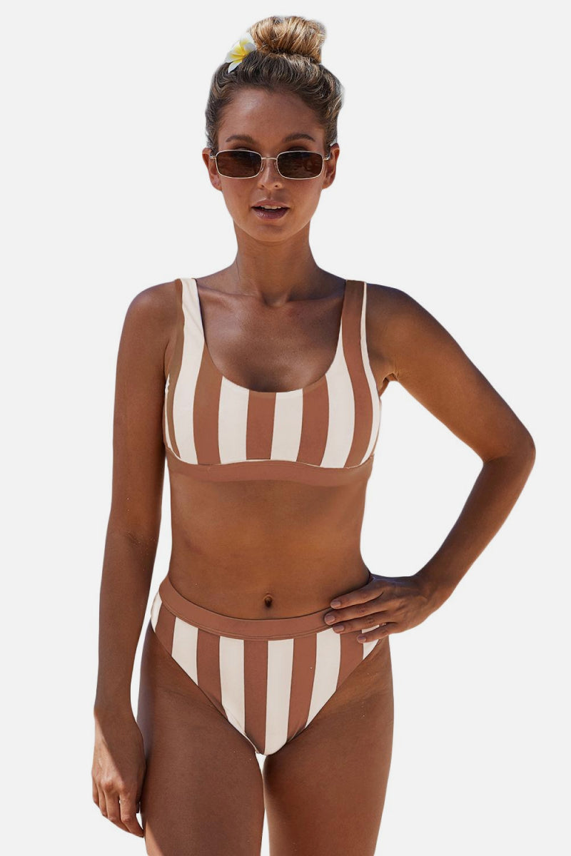 Retro Style High Waist Bikini Set