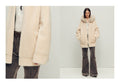 Firelady Fur Women's Merino Shearling Coat | Layered Patch-Dyed Raccoon Fur Collar “Hokkaido Melody”