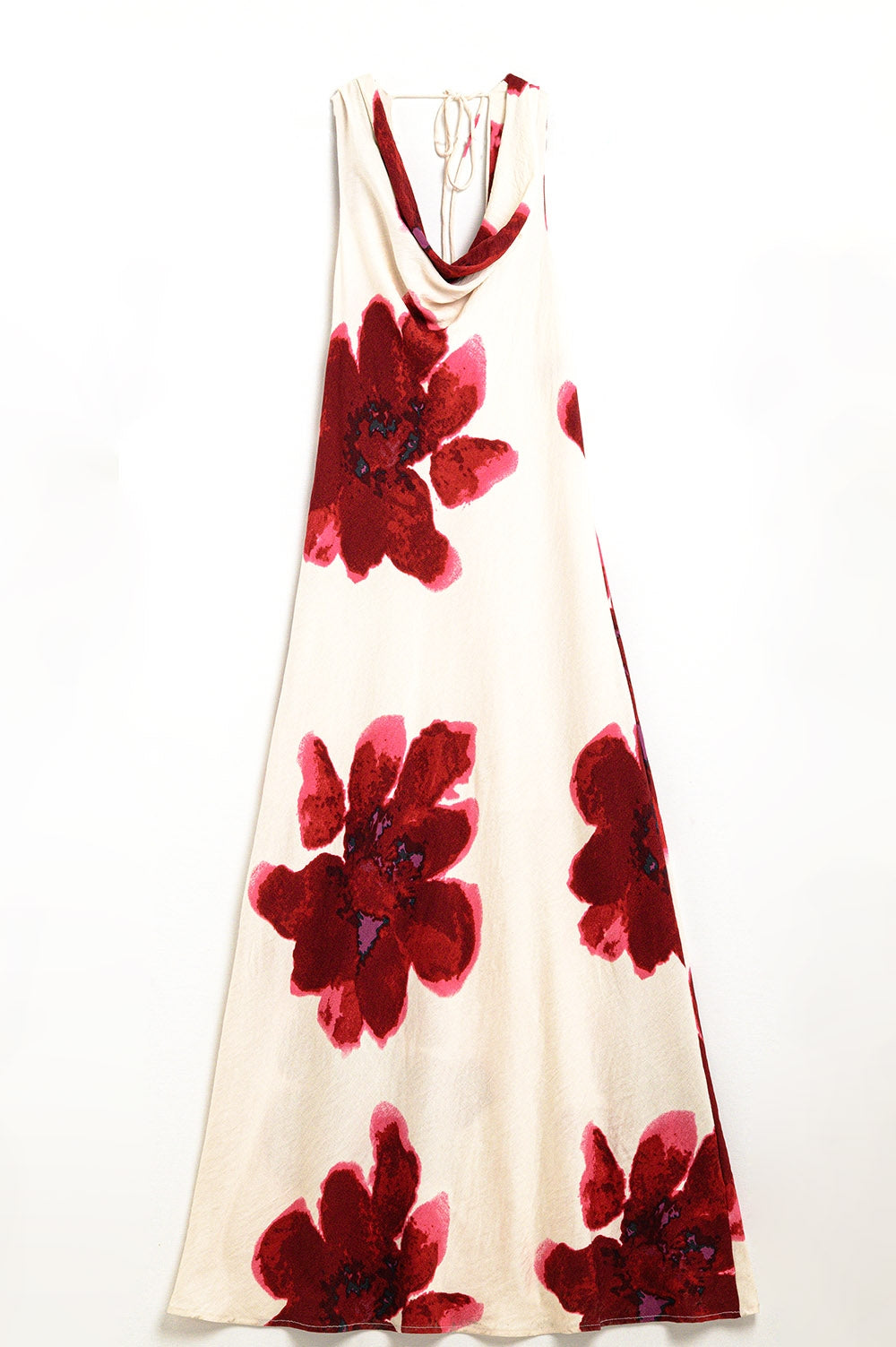 Flowy Sleeveless Maxi Dress with Floral Print