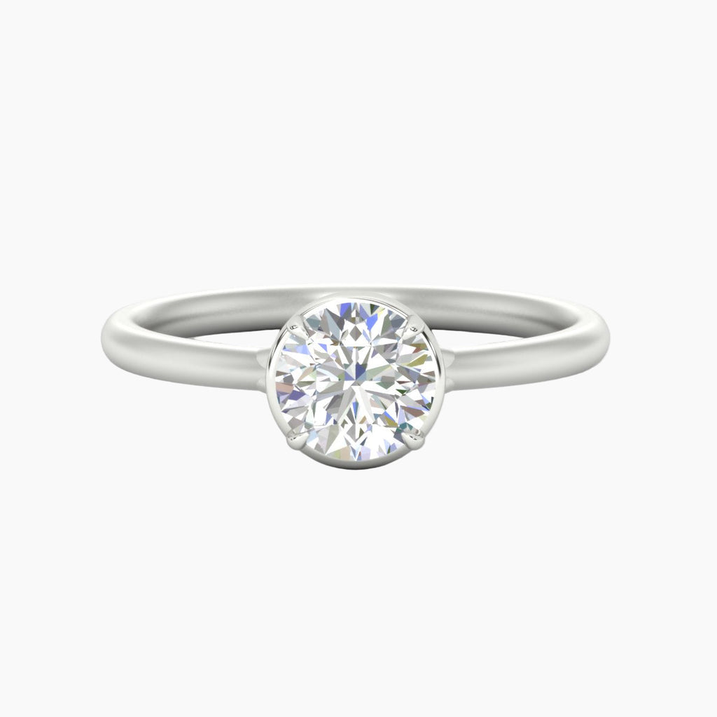 Flush Collet Solitaire Engagement Ring