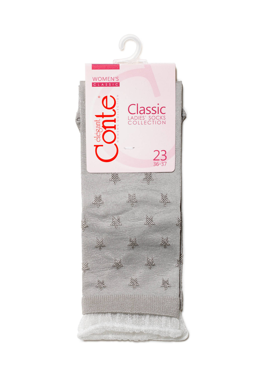 Conte Socks Classic 491 | Glossy Pattern and Decorative Transparent Mesh