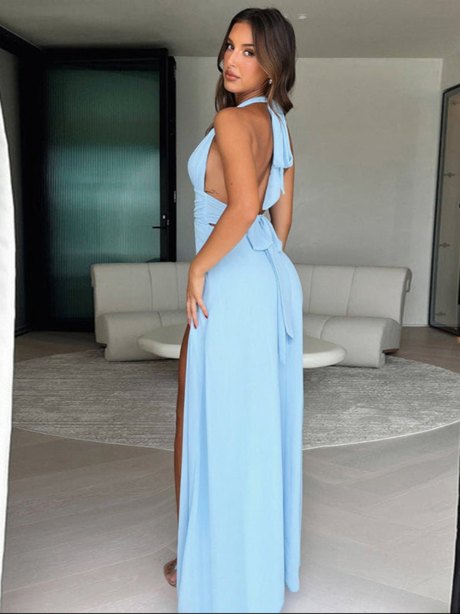 Fredrick Dress Halterneck V-Neck Style