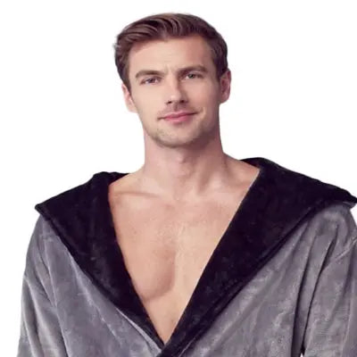 Men’s Robe with Hood Ultra-Soft Plush Comfort for Everyday Use