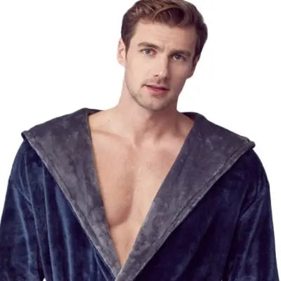 Men’s Robe with Hood Ultra-Soft Plush Comfort for Everyday Use