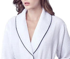 Women’s Waffle Piping Bathrobe Lightweight Spa-Style Comfort