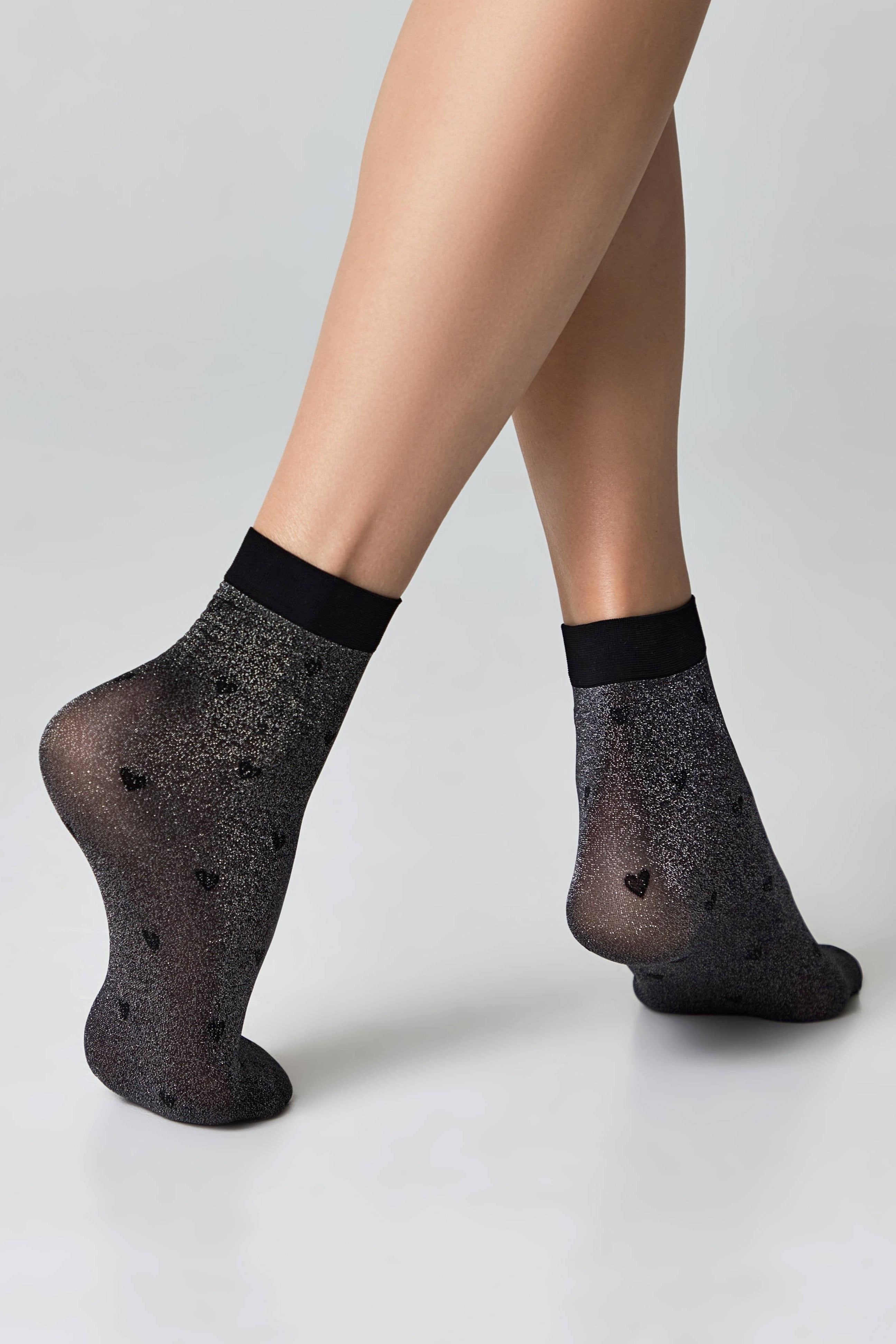 Shimmering Socks Conte Fantasy with "Hearts" Designs