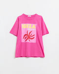 Fuchsia Ibiza Bohemia Relaxed T-Shirt with Pink Print