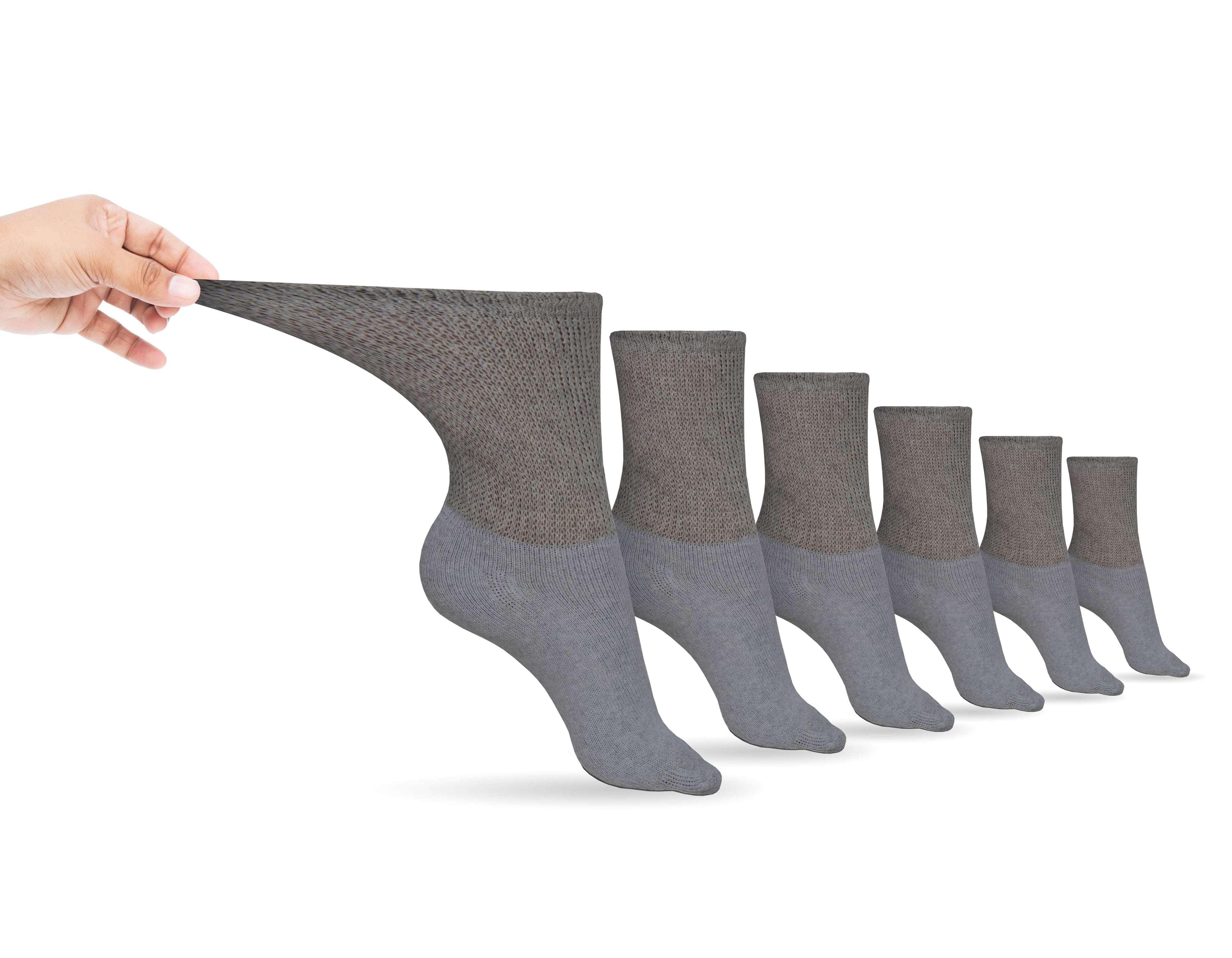 Non-Binding Cotton Diabetic Crew Socks | 6-Pack