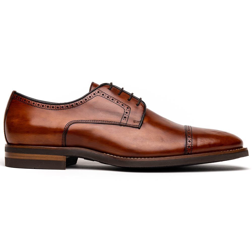 Giovanni Italian Calfskin Lace-Up Shoe | Cognac