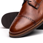 Giovanni Italian Calfskin Lace-Up Shoe | Cognac