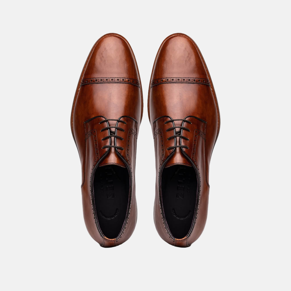 Giovanni Italian Calfskin Lace-Up Shoe | Cognac