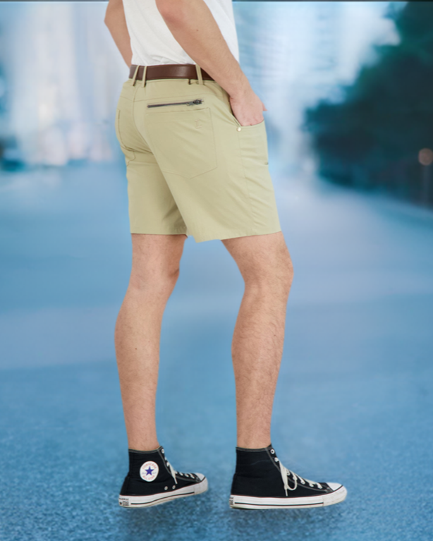 Everyday Stretch Shorts with a Comfortable Built-In Liner | Khaki