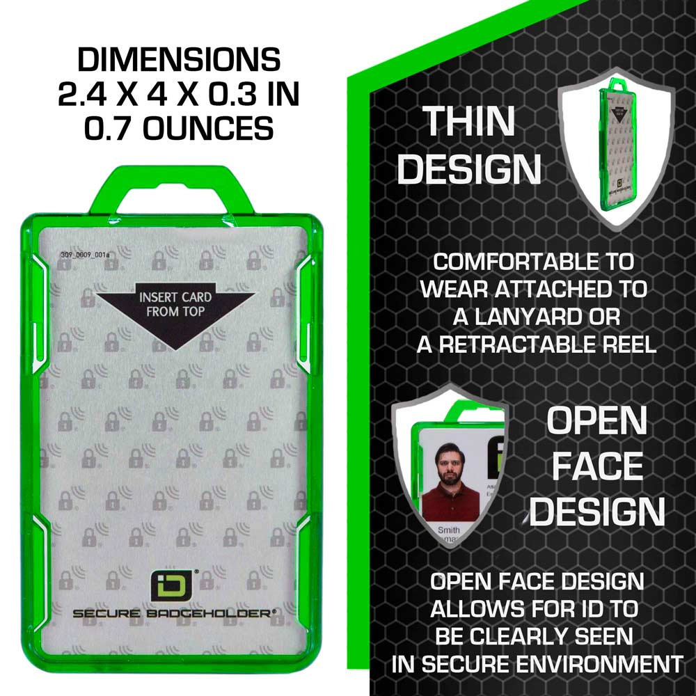 Secure Badge Holder Duolite ® Vertical 2 ID Card Holder Retractable Reel and Lanyard Bundle