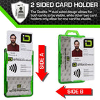Secure Badge Holder Duolite ® Vertical 2 ID Card Holder Retractable Reel and Lanyard Bundle