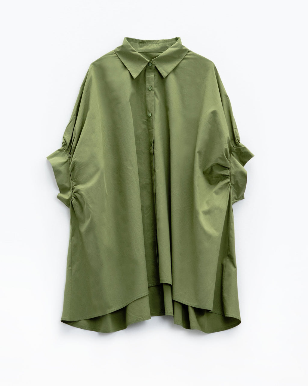 Green Oversized Blouse with Short Sleeve
