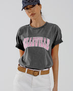 Grey Crew Neck T-Shirt with Belleville Text