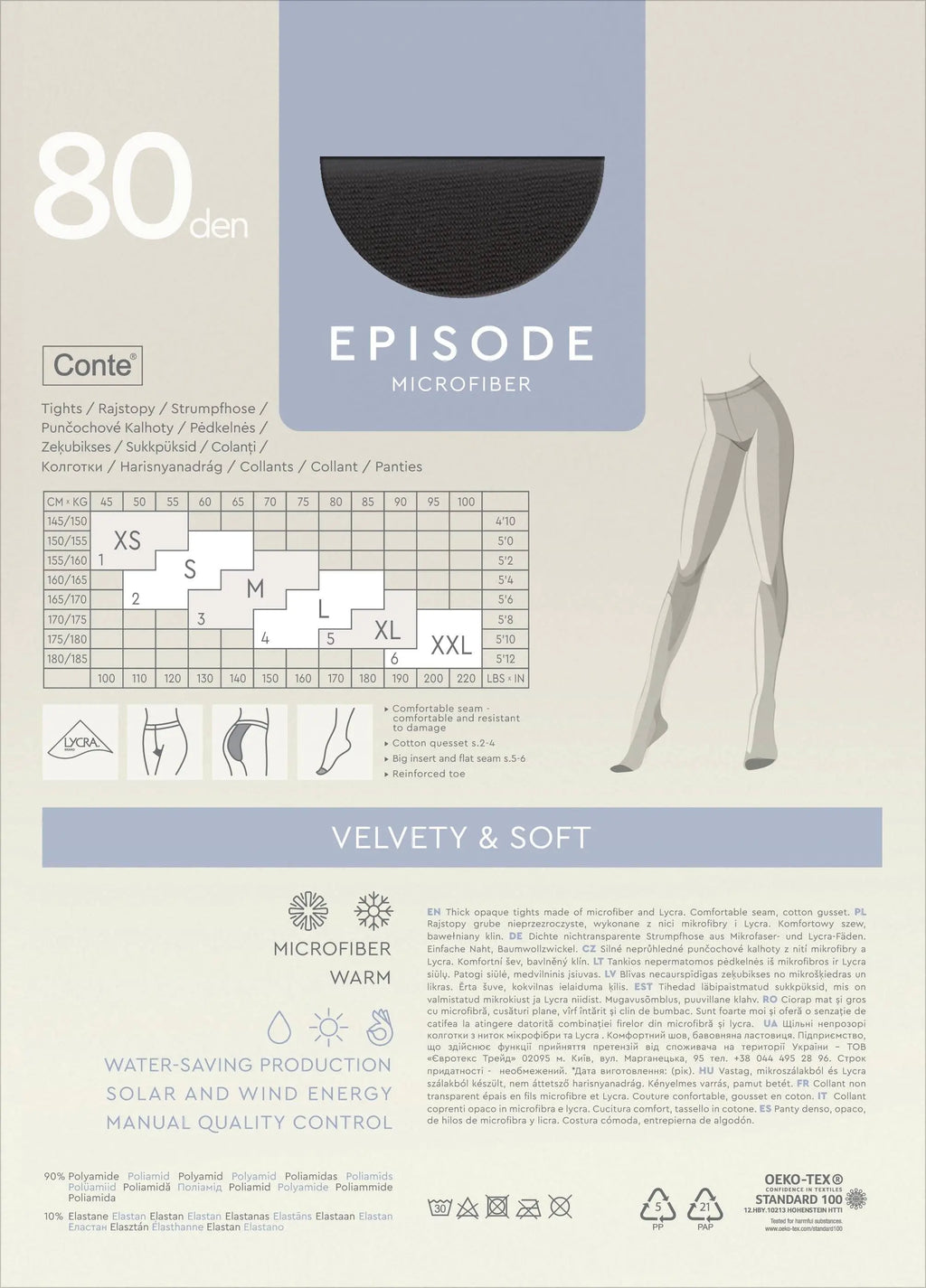 Conte Episode Tights 80 Den | Microfibra Matte Opaque