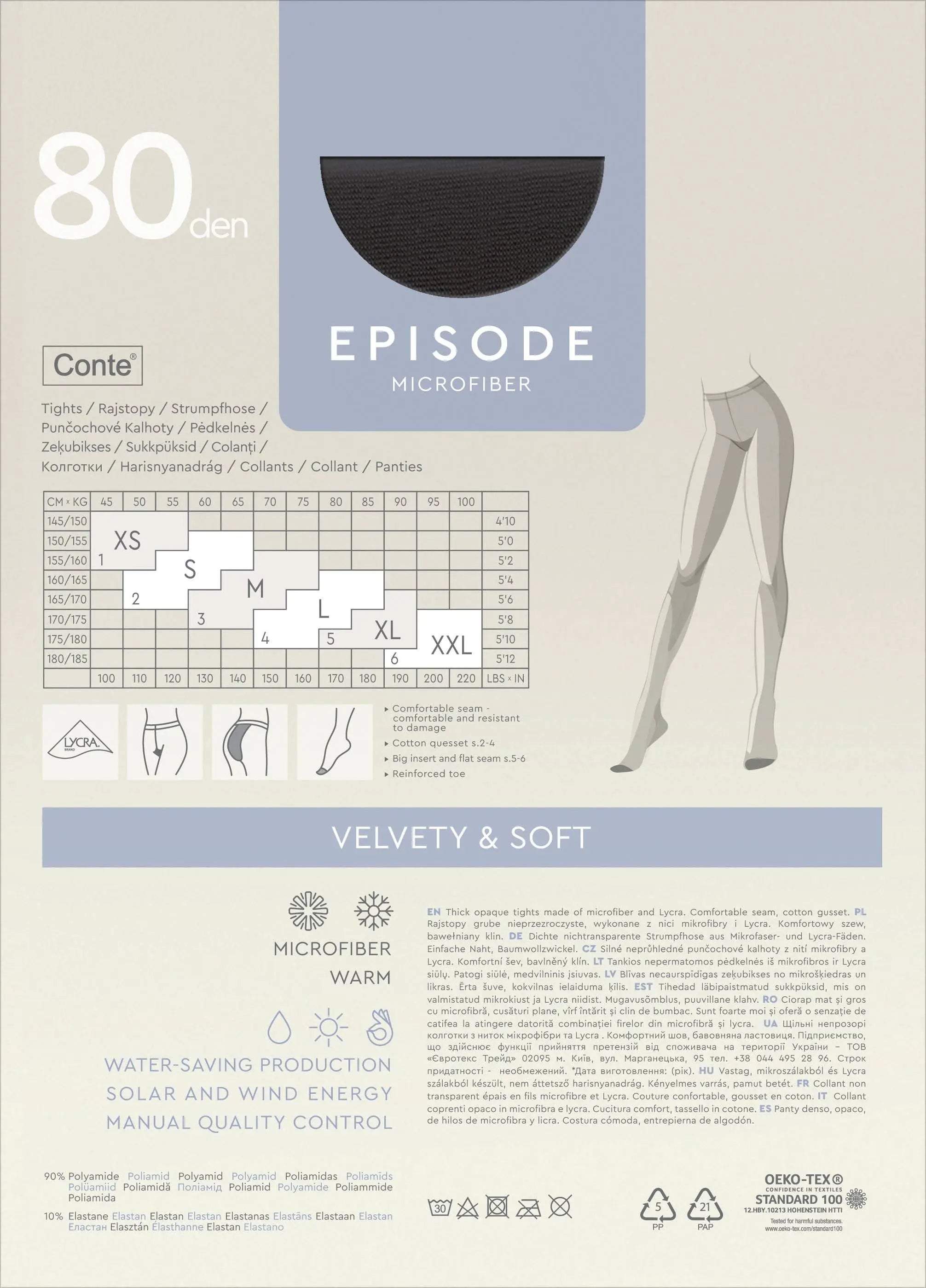 Conte Episode Tights 80 Den | Microfibra Matte Opaque