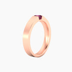 Half Bezel Solitaire Mens Engagement Ring