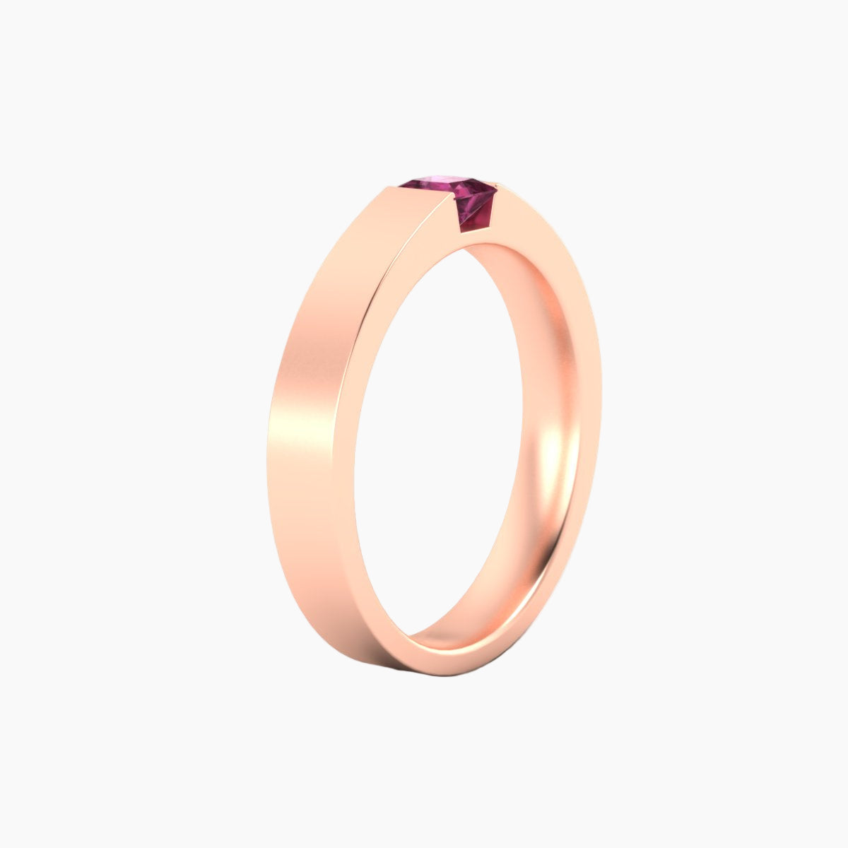 Half Bezel Solitaire Mens Engagement Ring