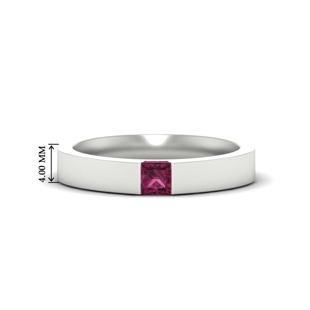 Half Bezel Solitaire Mens Engagement Ring