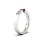 Half Bezel Solitaire Mens Engagement Ring