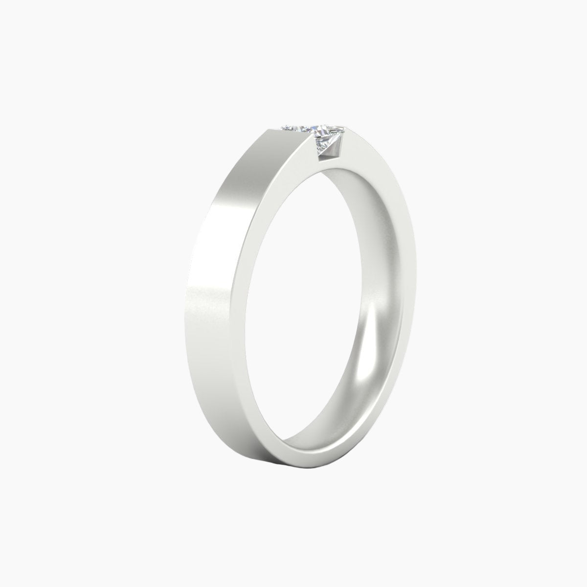 Half Bezel Solitaire Mens Engagement Ring