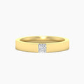 Half Bezel Solitaire Mens Engagement Ring