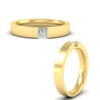 Half Bezel Solitaire Mens Engagement Ring