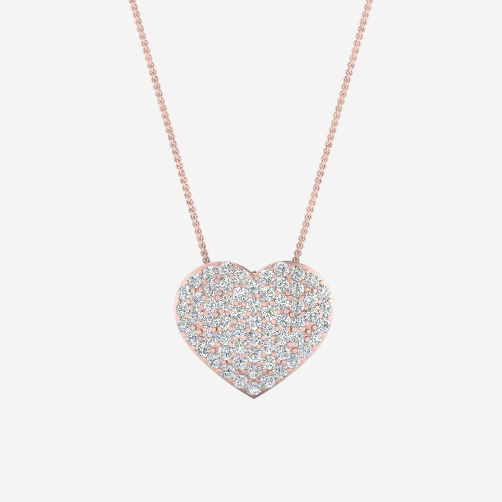 Heart Cluster Diamond Pendant
