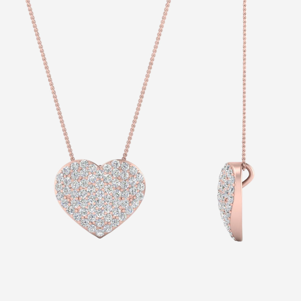 Heart Cluster Diamond Pendant