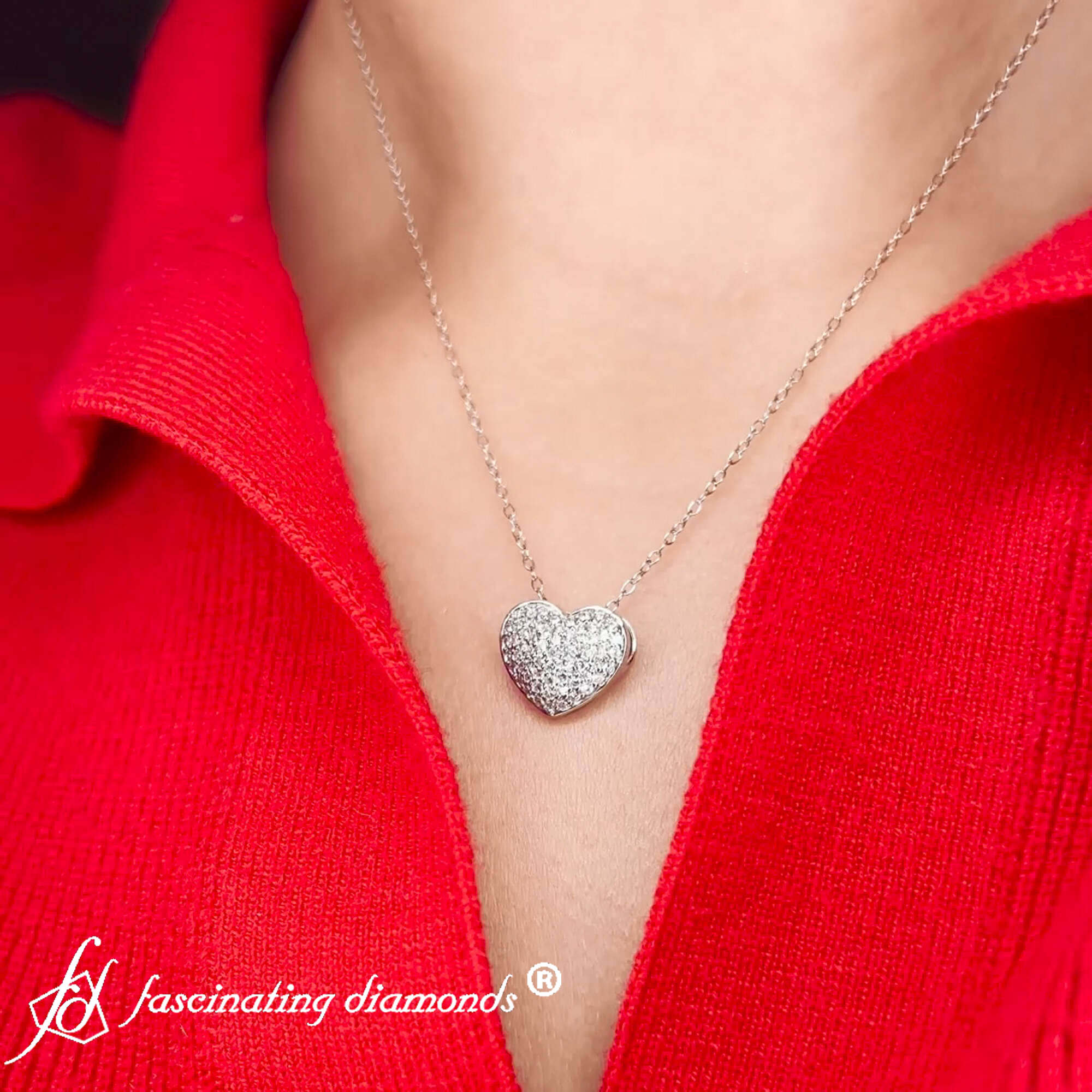 Heart Cluster Diamond Pendant