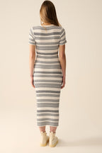 High-Quality Knitted Maxi Dress with Zigzag Detail