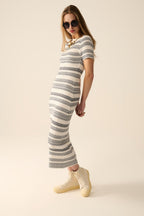 High-Quality Knitted Maxi Dress with Zigzag Detail