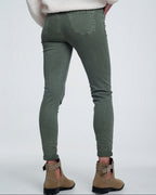 High Waisted Skinny Jeans in Green