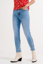 High Waist Skinny Jeans in Light Blue