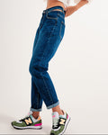 High Waisted Blue Cut Out Slim Jeans