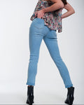 High-Waisted Jeans with Glitter