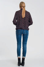 High Waisted Skinny Jeans in Dark Wash Blue with Ripped Details
