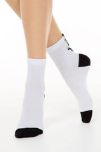 Conte Classic Cotton Socks 233 | Picot 'Black Cat' White
