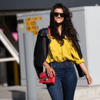 Studded Small Leather Crossbody Bag | Red Purse