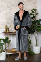 Men’s Robe with Hood Ultra-Soft Plush Comfort for Everyday Use