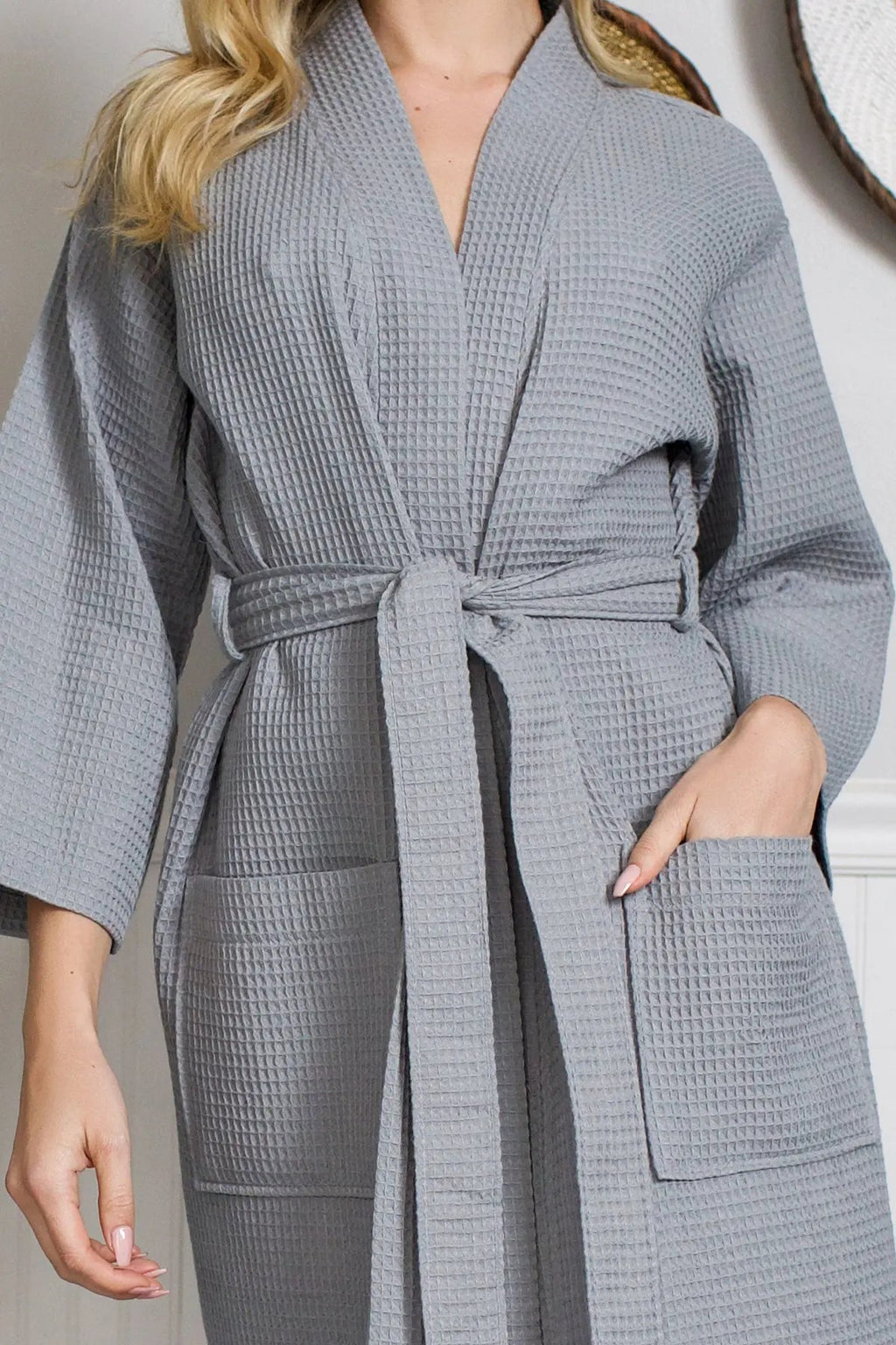 Knee-Length Waffle Women’s Robe