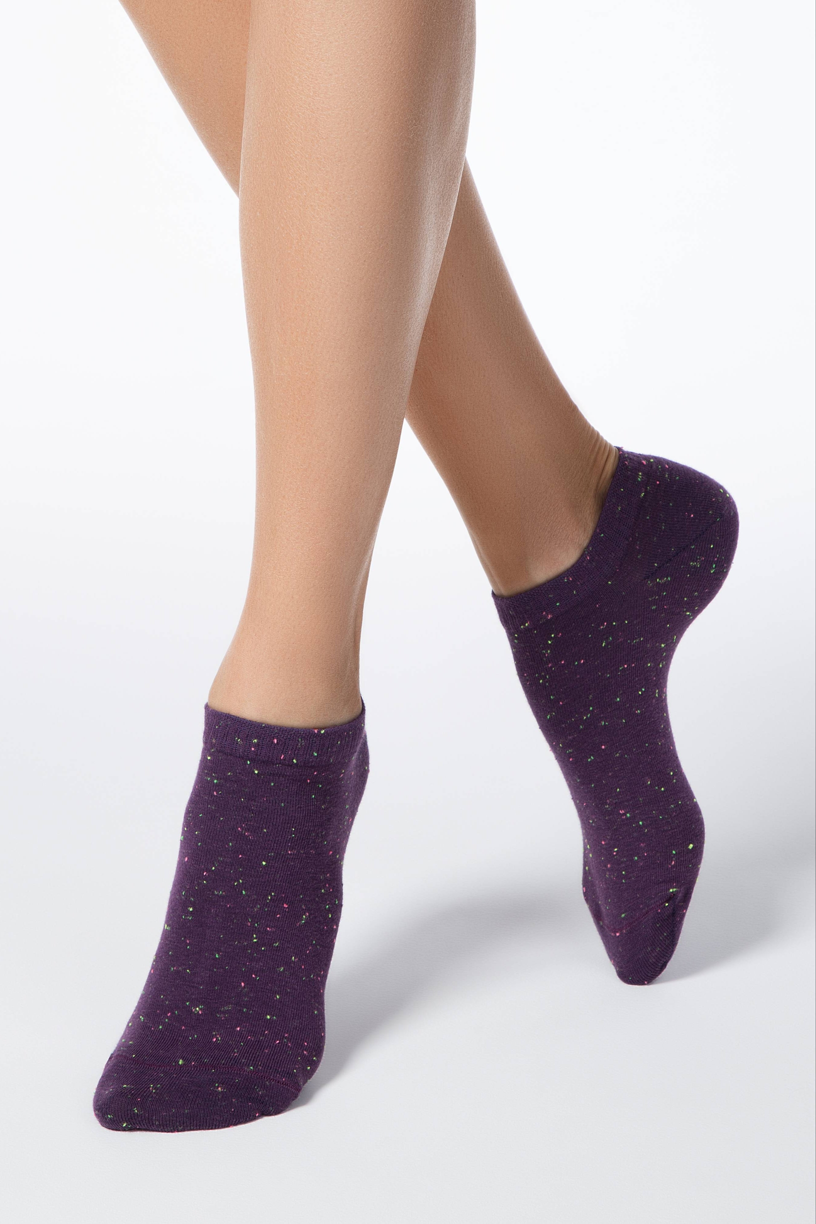 Cotton Ankle Socks Conte Active Knitted Colorful Pixels 085