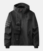 Black Techwear Functional Jacket | IBJ514