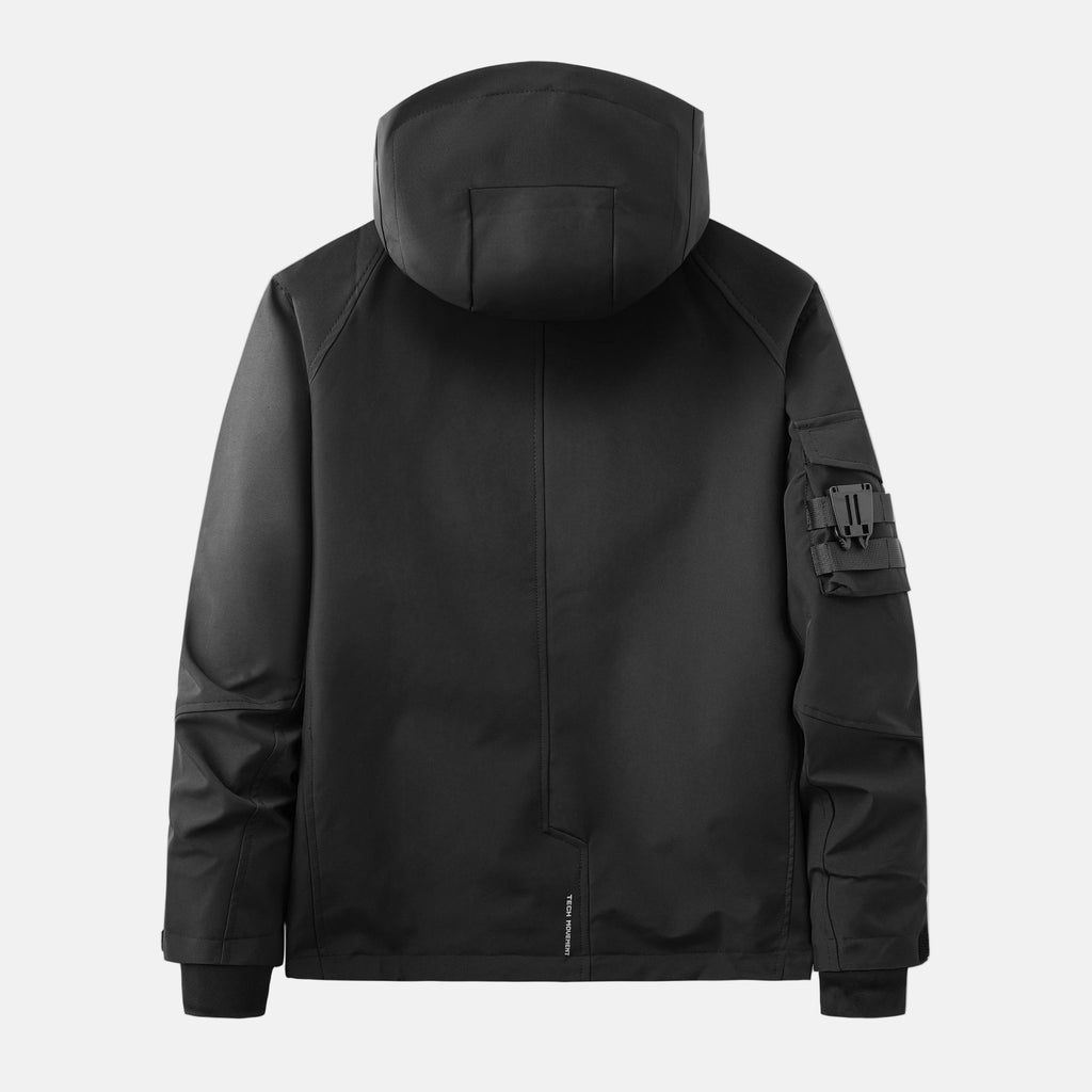 Black Techwear Functional Jacket | IBJ514