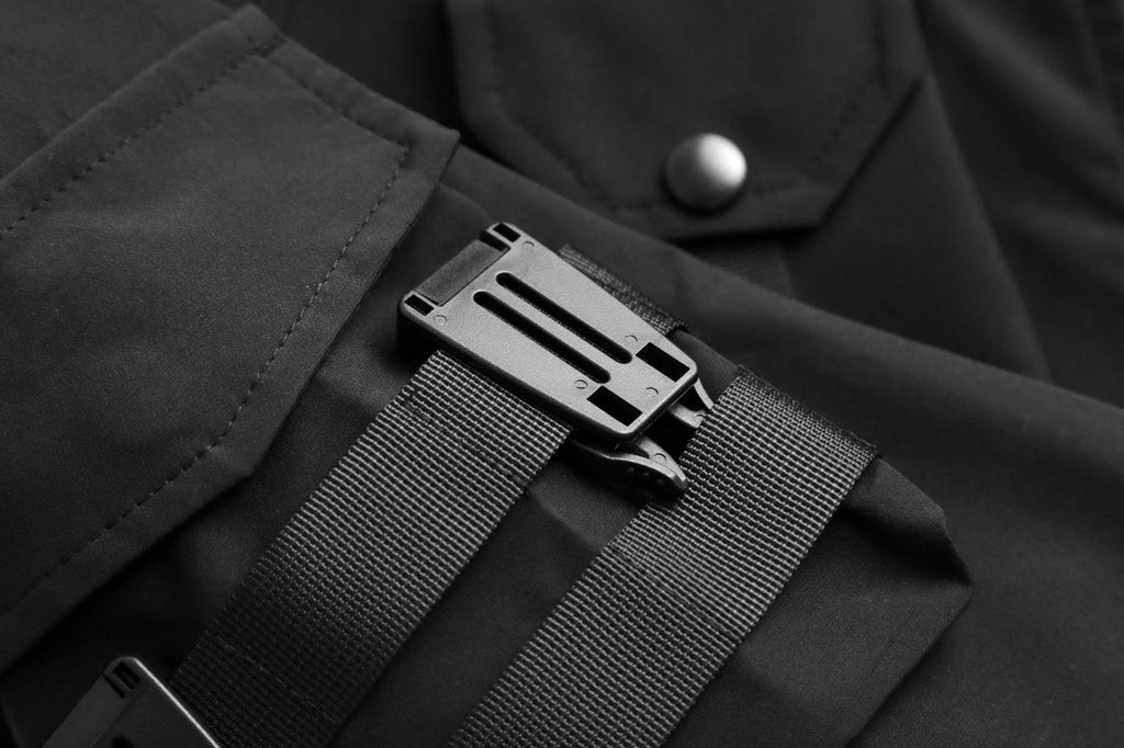 Black Techwear Functional Jacket | IBJ514