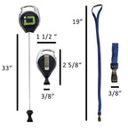 Secure Badge Holder Duolite ® Vertical 2 ID Card Holder Retractable Reel and Lanyard Bundle